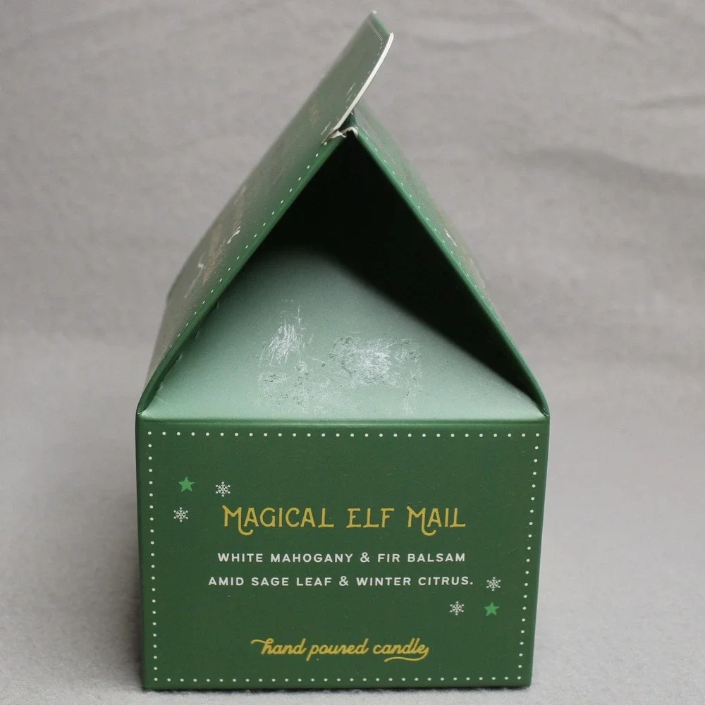 DW Home Magical Elf Mail Scented Candle 5.2oz Green North Pole Express Mail‎ Box